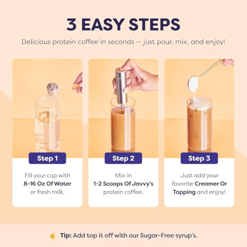 Image of Javvy Protein Coffee for Cold Brew & Iced Coffee, Variety, 3 Pack | 10g Whey Protein, 100% Natural Cold Brew, Zero Artificial Flavors & Sweeteners, 80mg Caffeine, No Added Sugar