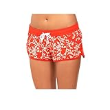 Funkita Damen Mädchen Girls Bikini Hose Badeshort Watershort Boardshort elastischer Taillenbund mit Kordelzug Daisy Chain - Farbe: Red - Größe: 140