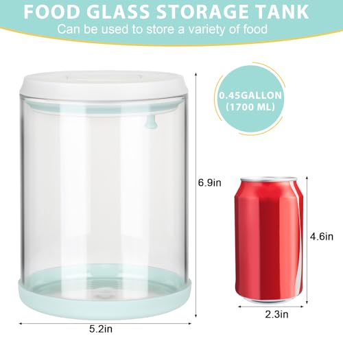 Popglasscookiecandyairtightjarlid18qt17lclearglasscontainerstackableonetouchopeningforcookiecandysugarflournuts  Urban Country Home Decor Pop glass cookie candy airtight jar lid 18qt17l clear glass container stackable one touch opening for cookie candy sugar flour nuts  urban country home decor