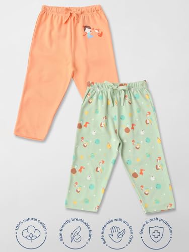 Nautinati Infant Printed Pure Cotton Leggings |Packs | Age 0-2Years Orange - Image 2 thumbnail