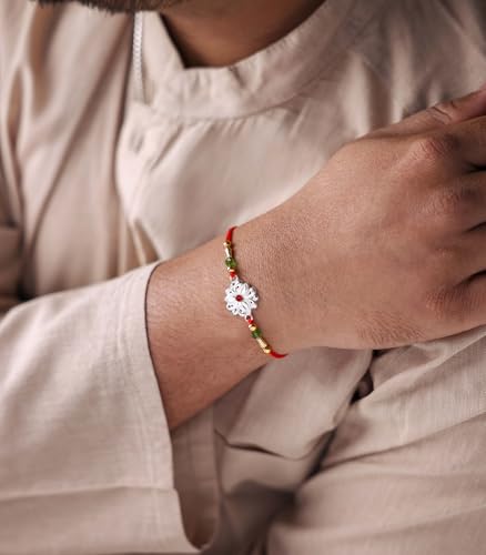 Image of Gargi by P.N. Gadgil and Sons 925 Silver | Om Rakhi | Gifts for Men and Boys | Rakshabandhan Rakhi for Brother | Rakhi for Boys & Men With Certificate of Authenticity