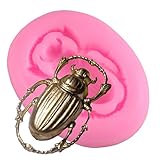 3D Scarab Beetle Insect Silicone Mold for DIY Cupcake Cake Topper Decoration Crystal Candy Pudding Fondant Mold Soap Mould Jelly Shots Gum Paste Chocolate Ice Cube Desserts Handmade Ice Cream