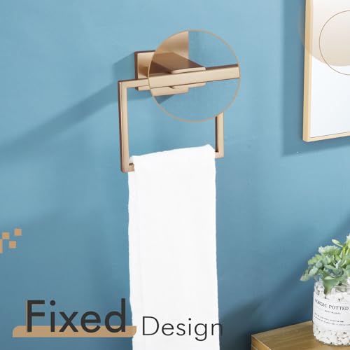 Image of KOKOSIRI Towel Ring Holder Bathroom Lavatory Hand Towel Rack Wall Mount Bathroom Hardware Champagne Bronze Stainless Steel, B3004CPG