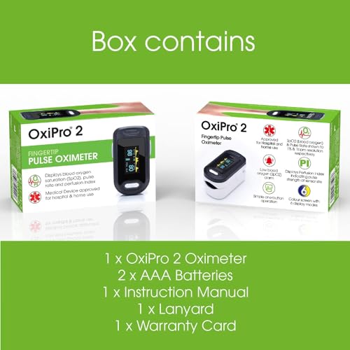 OxiPro OX2 - CE Certified - MHRA Registered Pulse Oximeter/Blood Oxygen Monitor - Finger Oxygen Saturation Monitor/SATS Monitor SpO2 - UK Approved Medical Device - Image 7