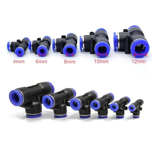 Conector neumático con bloqueo de conexión rápida PE-4 de 3 vías 4