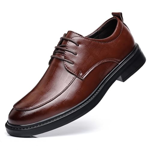 Mens Oxfords Shoes Comfortable Round Toe Business Casual Lace Up Derby Shoes Formal Platform Sneakers Leather Dress Shoes for Wedding Work Office