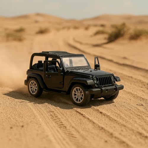 Image of Amisha Gift Gallery Open Thar Jeep Diecast Metal Toy Car for Kids, Black | Opening Doors & Pull Back Action, Mini Manual Push Super Car, No Battery Needed, Durable Diecast Vehicle for Kids Age 3+