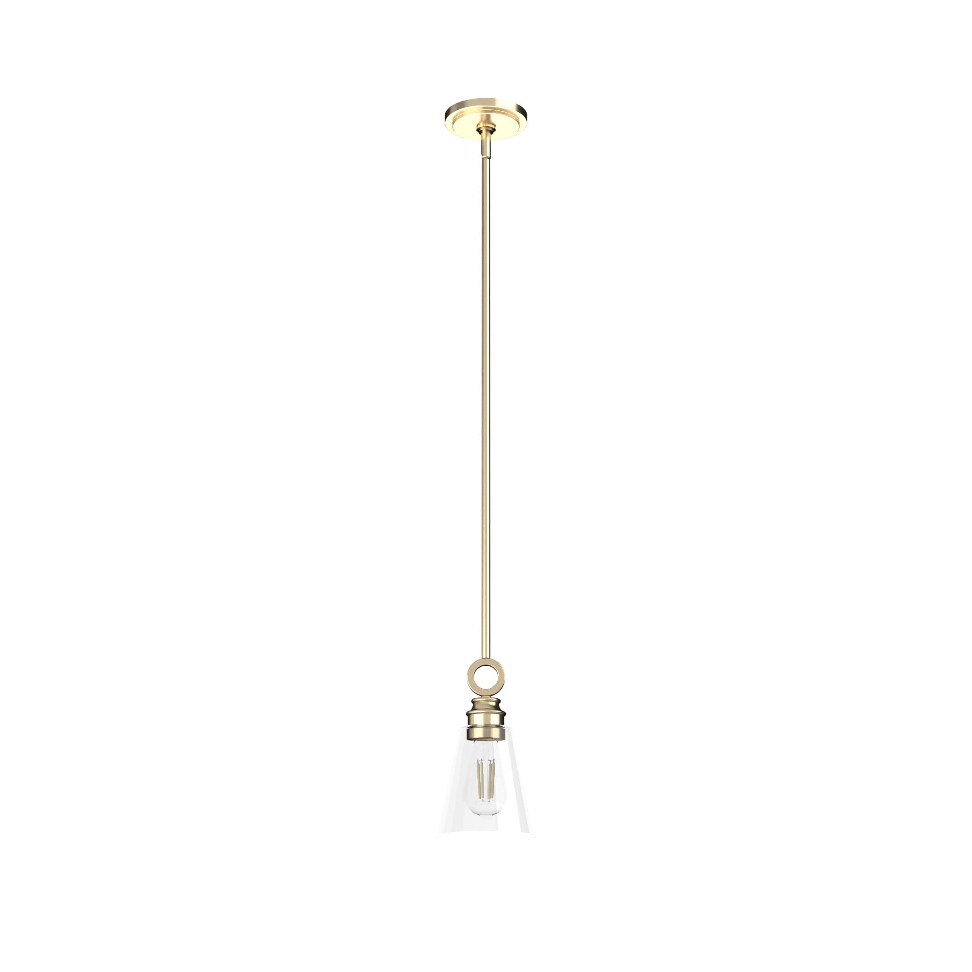 SIMILAR TO…Hunter - Klein 1-light Alturas Gold, Mini Pendant Light, Dimmable, Casual Style, Cone Shaped, for Bedrooms, Kitchens, Dining, Living Rooms - 19436