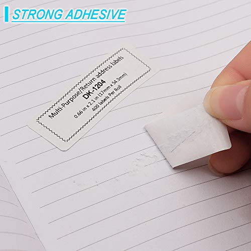 1201 1204 Compatible Rolls Replacement For Dk-1204 Die-Cut Multipurpose Paper Label, 2/3" X 2-1/8"(0.66" X 2.1") 400/Roll Return Address Label For Brother Ql-800 Ql-810W Printer #TOP5