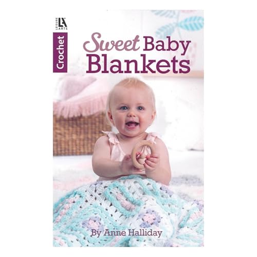 Leisure Arts Caderno de crochê Sweet Baby Blankets Crochet