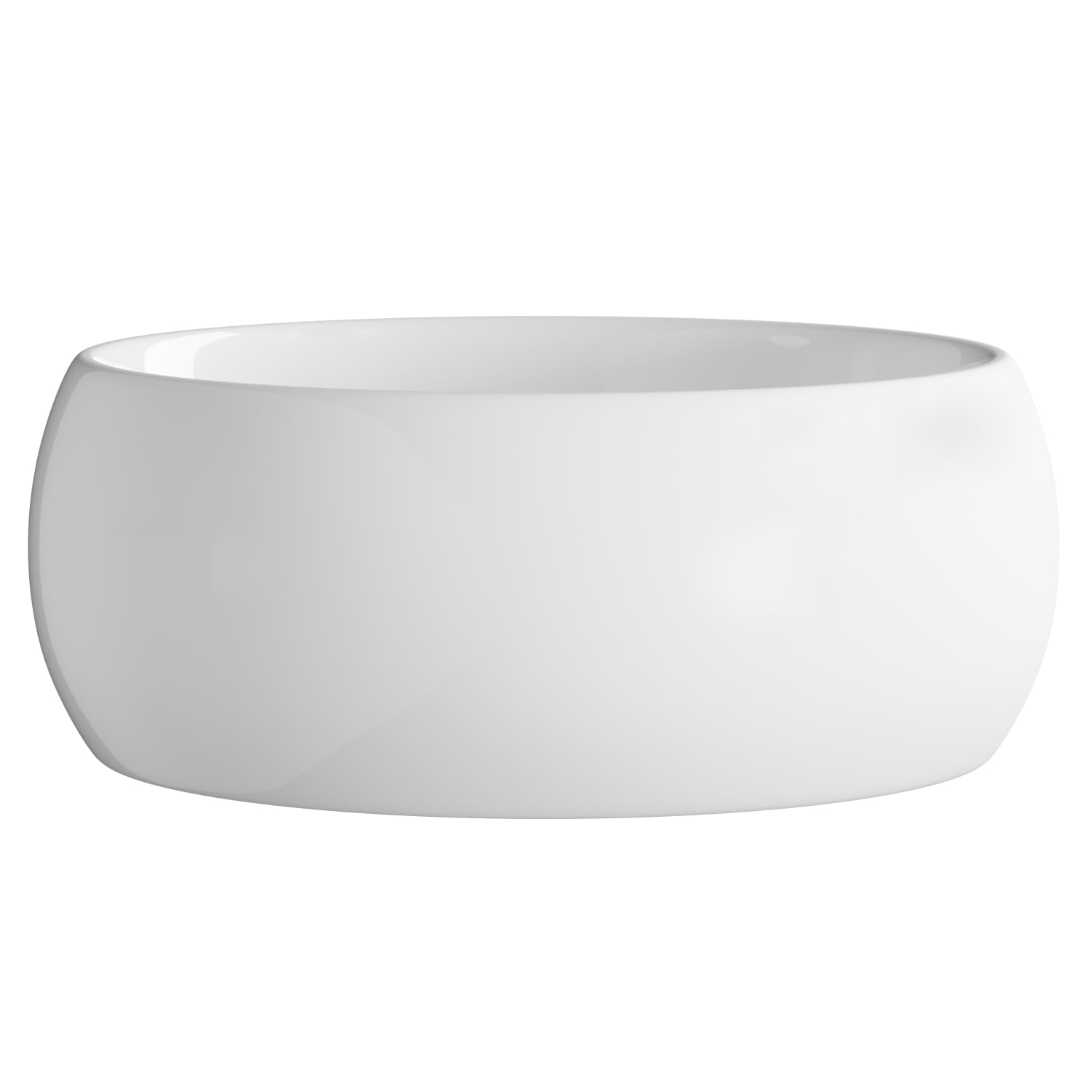 Fregaderos redondos de 16 pulgadas para baño, porcelana de cerámica blanca, lavabo de baño para tocador, fregaderos de baño modernos sobre encimera