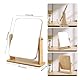 Kosmetikspiegel, Tischspiegel 360 Grad Drehung Schminkspiegel Stehend Holz Makeup Spiegel Rechteckiger Spiegel Groß 22 X 17CM Tischspiegel für Schminktisch Schreibtisch, Badezimmer, Schlafzimmer