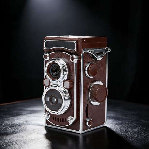 Cámara digital vintage 24MP 2.7K video compacta marrón miniatura 2