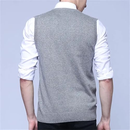Mnjyihy Men Sleeveless Business Sweater Vest Lightweight V-Neck Cotton Knitted Pullover Vest3