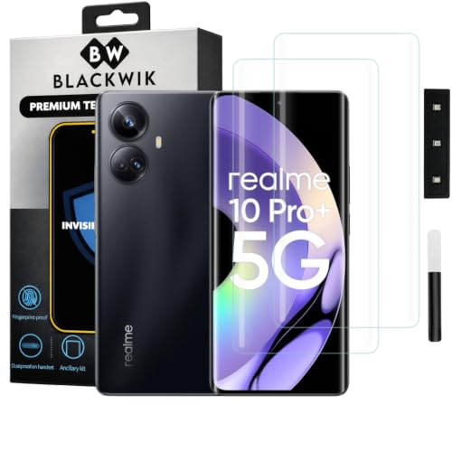 Image of Blackwik UV Curved Tempered Glass for Realme 10 Pro Plus | 2-Pack