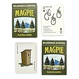 Set of 2 Waterproof Wilderness Survival Playing Card Decks with Cases for Camping, Hiking, & Outdoor Adventures by Magpie Cards