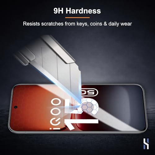Image of Tempered Glass for IQOO 15 Military Grade 9H Screen Guard, Anti-Scratch, Shatterproof, Edge-to-Edge Full Coverage - Black Border