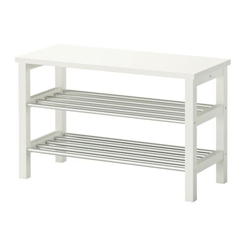 TJUSIG Sitzbank mit Schuhaufbewahrung, Weiß Cover