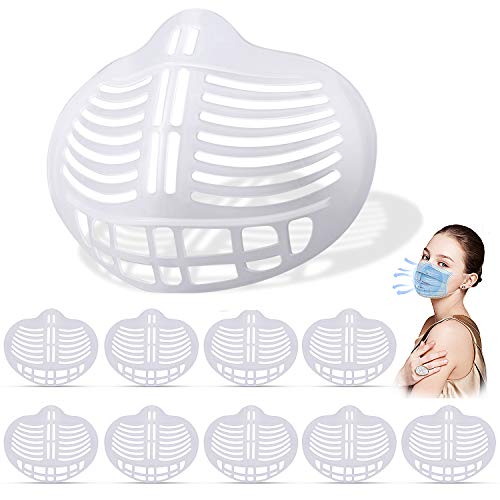 [10 PCS]3D Face Bracket Nasal Pad Frame,Face Bracket Inner Support Frame,Reusable Face Bracket Lipstick Protector Protection for Adults,Clear