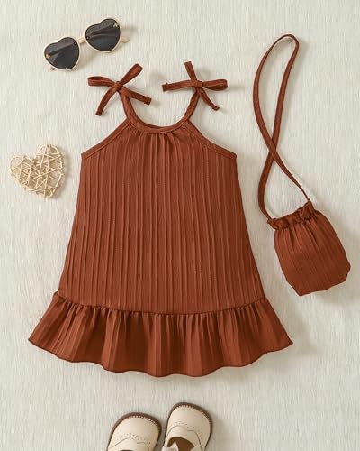 Image of Weebaby Baby Clothes Girl Toddler Summer Outfits Infant Casual Sleeveless Halter Ruffle Tank Cute Short Set Baby Clothing
