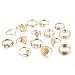Produktbild 15Pcs / Set Mode Beauty Kopf Gold Farbe Münze Kreuz Muster Ring Für Frauen Hohl Liebe Fatima Palmen Zirkon Ring Set Freeday-uk