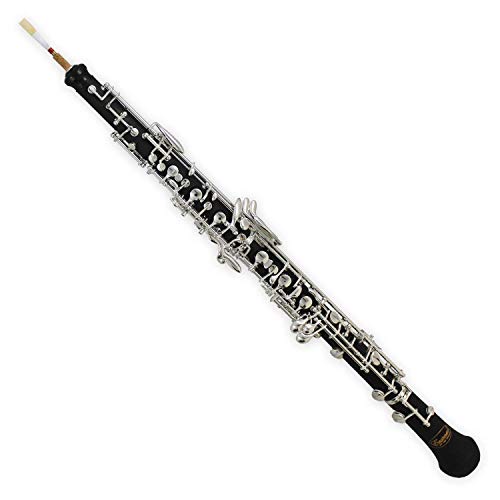 eastman EOB-501 Oboe in C, halbautomatisch, Konservatoriummodell, mit 3 Oktavklappen, allen Trillern, Tief-B-Resonanzklappe, Silber, Schwarz