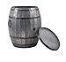 IMAX Vineyard Wine Barrel Storage Table – Vintage Inspired Iron Barrel, Rustic Metal Accent Table, Home Bar Furniture. Bar Cabinets