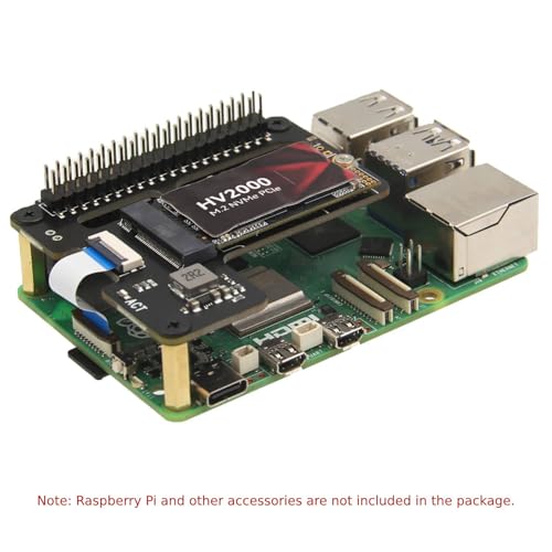 Image of Raspberry Pi 5 M.2 NVMe SSD Adapter X1000 Pi 5 PCIe to M.2 NVMe Top HAT M.2 NVMe SSD PCIe Board NVMe SSD Expansion Shield