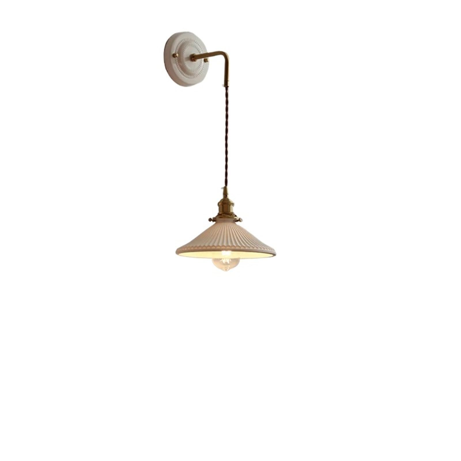 Lámpara de pared LED con brazo articulado de cobre para cabecero de cama y espejo B1