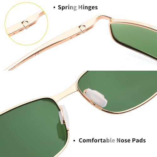 Image of FEISEDY Rectangle Polarized Square Sunglasses for Men Women B2444 | Photochromic, Night Vision, Automatically darken in sunlight, 100% UV400, Driving, Fishing, Climate Pledge Friendly
