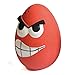 WANT CHEW 3.9' Latex Squeaky Dog Toy Funny Face Balls (Red)