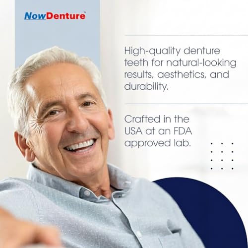 Image of Heat and Fit NowDenture - Premium Immediate Upper Dentures - USA Made, Real Teeth, Custom Fit - No Impressions Needed for Fast Results at Home - Complete Kit with Sizing Trays - Large