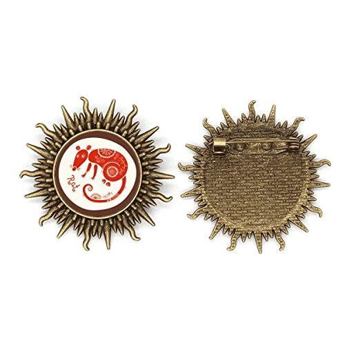 Broche Rat en métal rouge pour sublimer vos manteaux d'hiver
