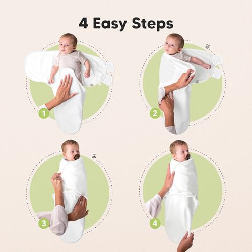 Image of Baby Swaddle Sleep Sacks with Zipper - 3-Pack Swaddles for Newborns 3-6 Months, Infant, Baby Girls, Boys, Soft & Durable Newborn Sleep Sack, Easy Diaper Change Swaddling Blanket (Cloud, L)