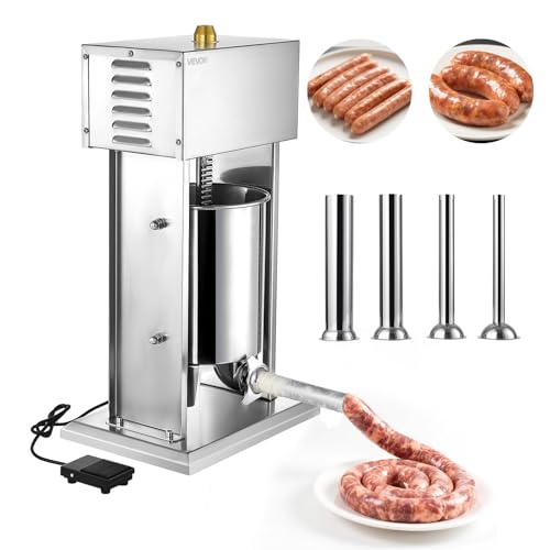 VEVOR Electric Sausage Stuffer, 22 LBS / 10 L Vertical Meat Stuffer, Stepless...