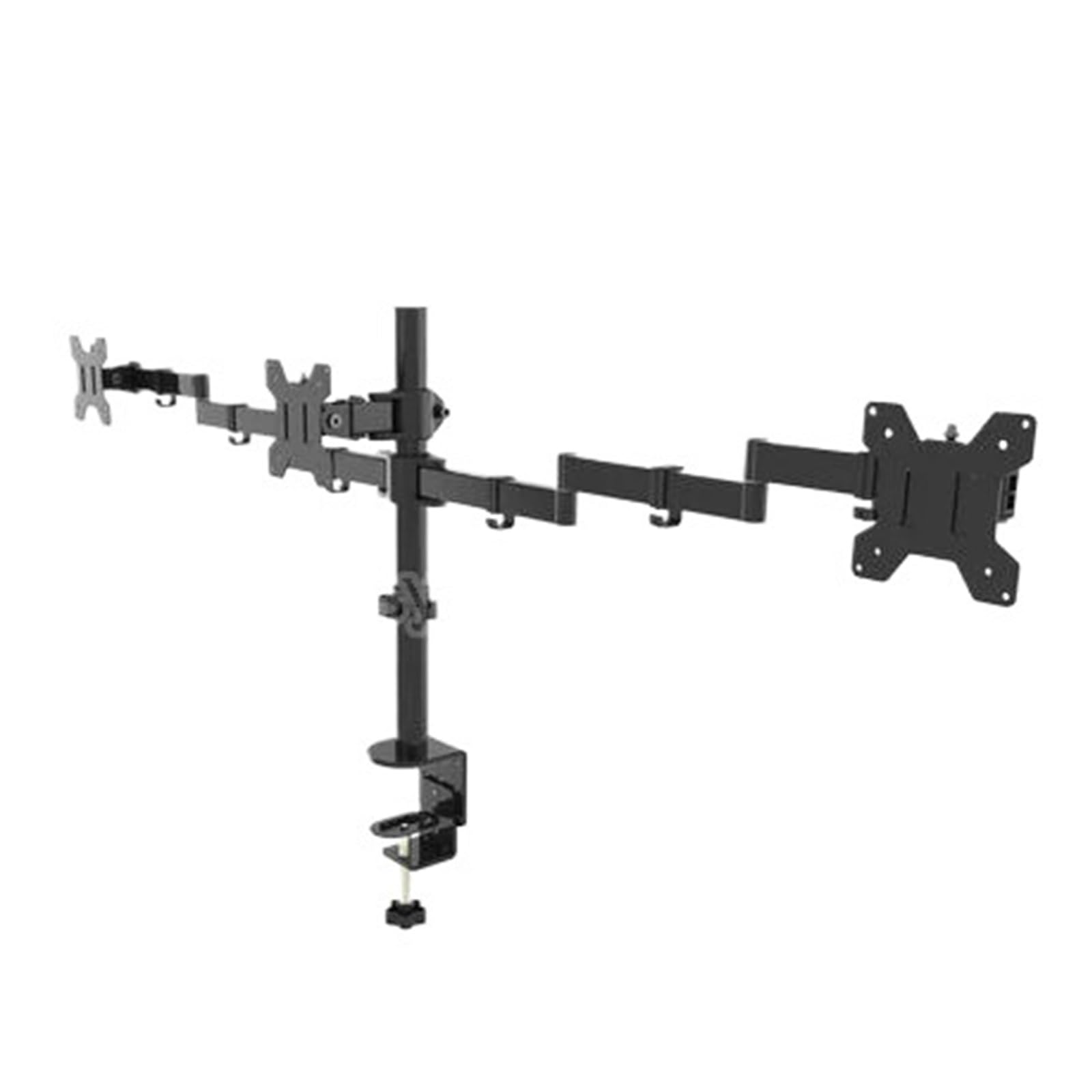 Support de moniteur 3 écrans Fixation bureau à pince Bras de mouvement complet LCD 27 pouces