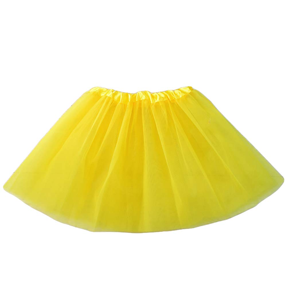 Zhouba Girls Yellow 3 Layer Children Kids Elastic Band Gauze Dance Ballet Princess Tutu Skirt