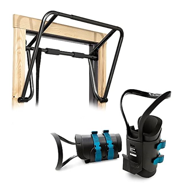 TEETER EZ-Up Inversion & Chin-Up System - Doorway Pull-up Workout Bar and Gravity Boots for Fitness, Stretching, and Back Pain Relief