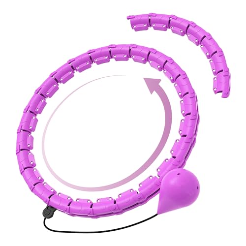 Neez Hula Hoop for Belly Fitness - Stomach Exercise Hula Hoops with Weighted Ball, Home Workout Equipment, Smart Weightloss Ring for Man, Women (Plastic, 24 Detachable Knots)