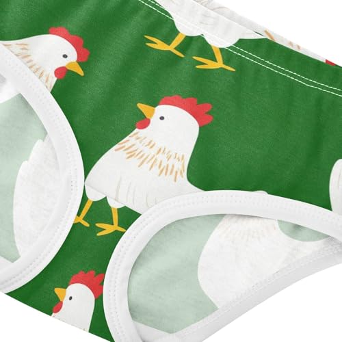 Cute Chicken Green Panties for Girl Toddler Underwear Custom Cotton Pattern Underpants Briefs 2t4
