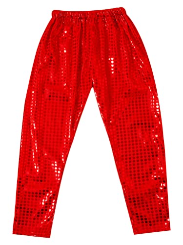 Aislor Girls Boys Glitter Sequins Hip Hop Jazz Street Modern Solo Dance Harem Pants Sweatpants Performance Trousers3