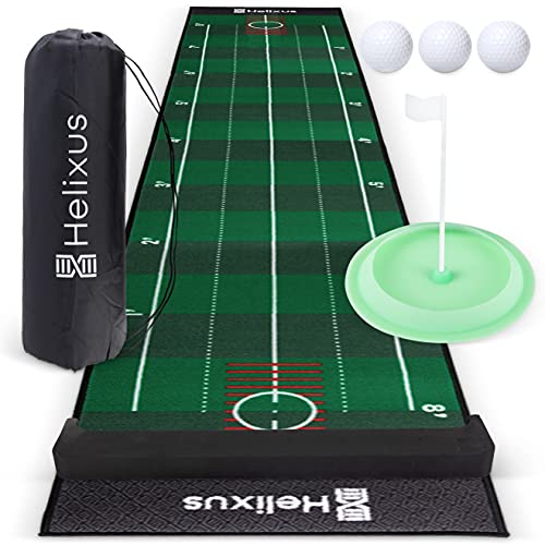 Golf Putting Green - Includes 20  x 10  Putting Mat, Travel Bag, 3 Golf Balls, Ball Backstop, and Silicone Putting Cup - Perfect for Indoor or Outdoor Use - Practice & Improve Your Putting Technique!