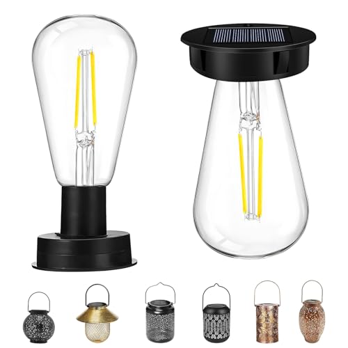 Lot de 2 Ampoules Solaires LED pour Lampe Suspendue de Jardin Extérieur - Panneau Solaire de Rechange 7 cm