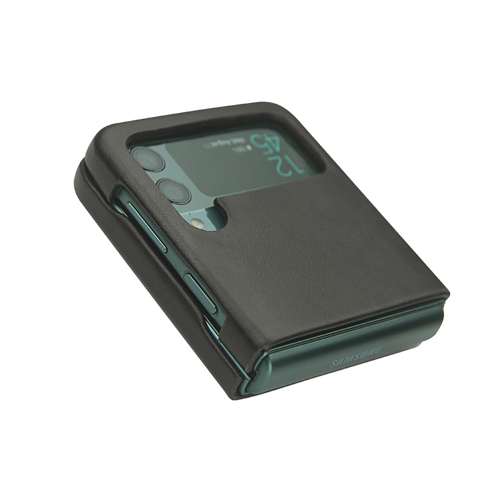 Noreve - Coque Cuir Seconde Peau pour Samsung Galaxy Z Flip4 - Finitions Haut de Gamme, Cuir Véritable - Coque Arrière Slim Élégante, Protection Anti-Choc