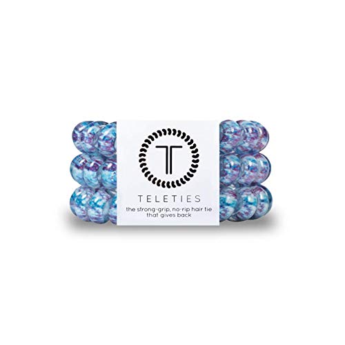 TELETIES - Tie Dye Collection - Spiral Hair Coils - Ponytail Holder Hair Ties for Women - Phone Cord Hair Ties - Strong