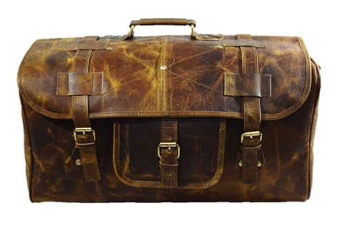 Leather Duffel Travel Gym Overnight Weekend Leather Bag Sports Cabin2