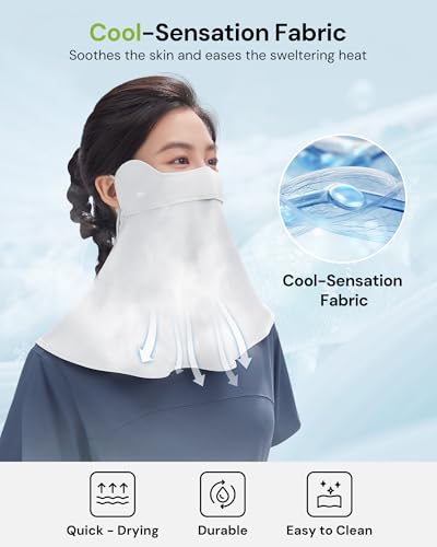 BENEUNDER UV Sun Protection Face Cover/Neck Gaiter Scarf UPF50+ Breathable Cooling for Summer Outdoor Activities Reusable4
