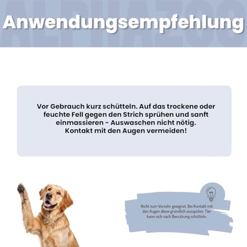 alphazoo Coco Loco Fellspray für Hunde – 250 ml Fellpflege Spray mit Sheabutter, Aloe Vera & Kokosduft – Glanz, Geschmeidigkeit & leichte Kämmbarkeit ohne Ausspülen