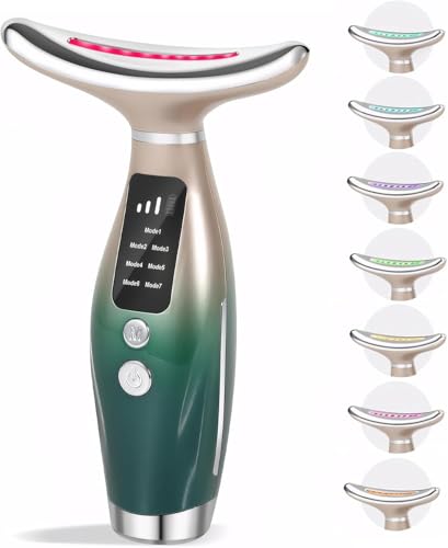 Face Massager - 2026 New Anti-Wrinkle Face Device LED Light EMS Facial Sculptor with 7 Colors 3 Modes 45C Guasha Tool for SkinTightening & Neck Lifting EMS Massage Face Toning Firming for Women
