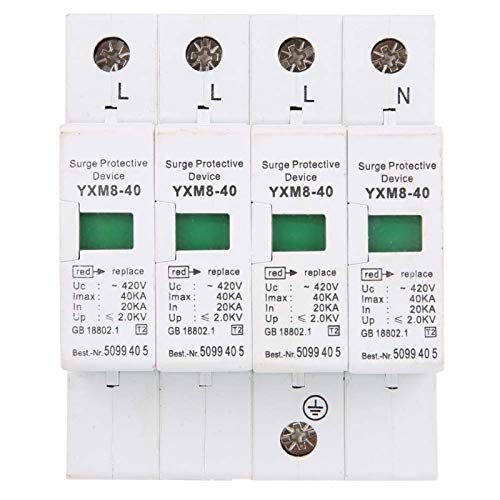 Domowa ochrona przeciwprzepięciowa odgromnik 4P 40KA DIN Rail AC urządzenie odgromowe niskiego napięcia do ochrony przed piorunami